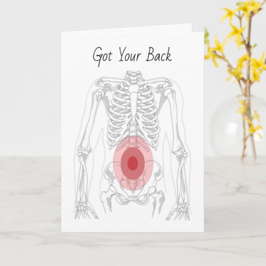 カイロプラクター卒業用背中痛付き骨格 カード (黄色い花)