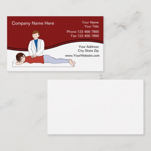 カイロプラクター名刺のユニークデザイン 名刺 (正面/裏面)