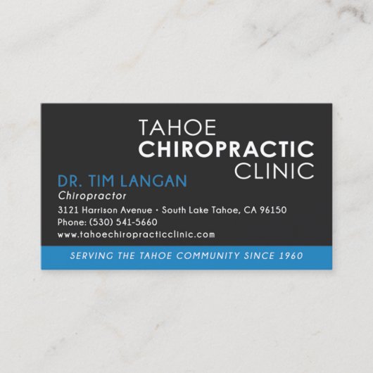 カイロプラクター名刺 – カスタム TL 名刺 (正面)