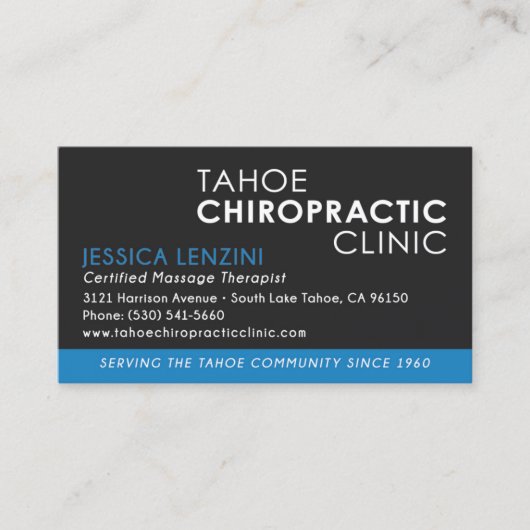 カイロプラクター名刺 – カスタムJL 名刺 (正面)