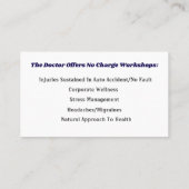 カイロプラクター名刺 – 製カスタム品 名刺 (裏面)