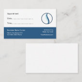 カイロプラクター患者アポイントメント名刺 予約カード (正面/裏面)