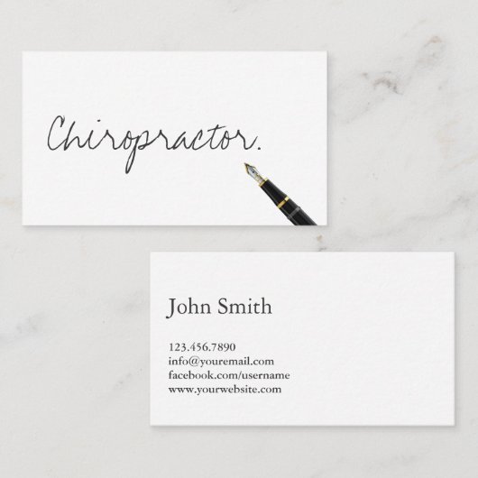 カイロプラクター手書きタイポグラフィ 名刺 (正面/裏面)