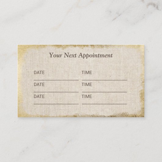 カイロプラクター脊髄ヴィンテージ金ゴールドグランジアポイントメント 予約カード (裏面)