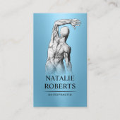 カイロプラクター解剖モダンブルーカイロプラクティック 名刺 (正面)