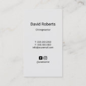 カイロプラクター解剖学バックカイロプラクティックブラック 名刺 (裏面)