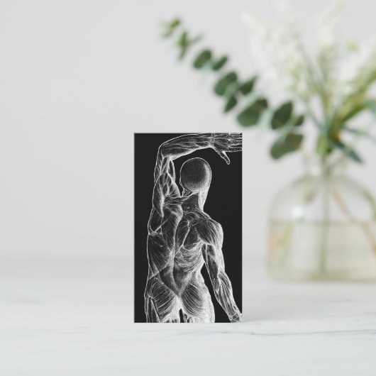 カイロプラクター解剖学バックカイロプラクティックブラック 名刺 (スタンド正面)