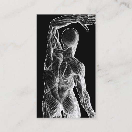 カイロプラクター解剖学バックカイロプラクティックブラック 名刺 (正面)