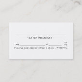 カイロプラクター/アポイントメントカード 予約カード (裏面)