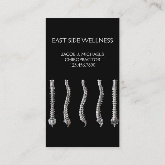 カイロプラクター、カイロプラクティック、医療名刺 名刺 (正面)