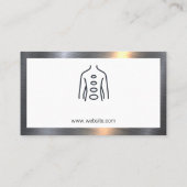 カイロプラクター |スパインイラストレーション |メタル縁ど 名刺 (裏面)