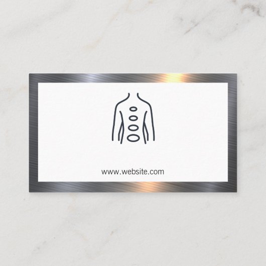 カイロプラクター |スパインイラストレーション |メタル縁ど 名刺 (裏面)