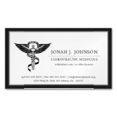 カイロプラクター |ミニマリスト黒縁ど マグネット名刺 (正面)