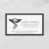 カイロプラクター |ミニマリスト黒縁ど 名刺 (正面)