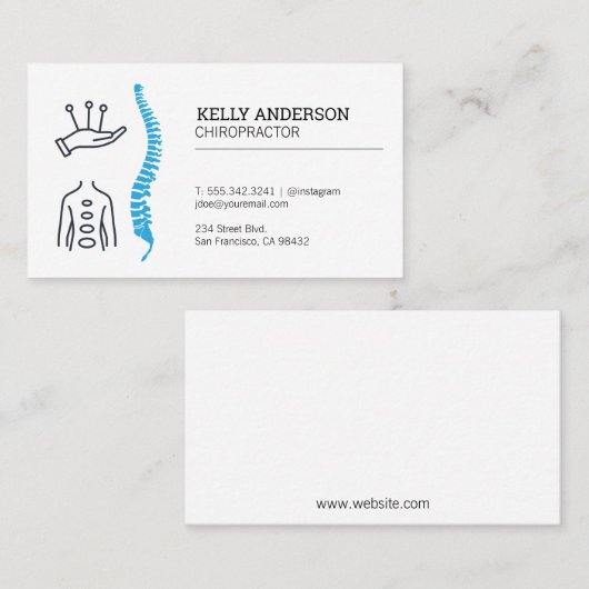 カイロプラクター | 代替医療 | 背気に根 名刺 (正面/裏面)