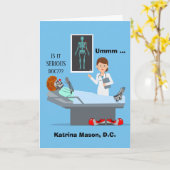 カイロプラクティックおもしろい博士おめでとう カード (黄色い花)