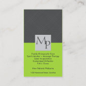 カイロプラクティックおよび医学の名刺-モノグラム 名刺 (裏面)