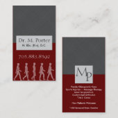 カイロプラクティックおよび医学の名刺-モノグラム 名刺 (正面/裏面)