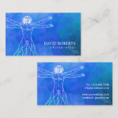 カイロプラクティックのカイロプラクターのマッサージセラピストの青 名刺 (正面/裏面)