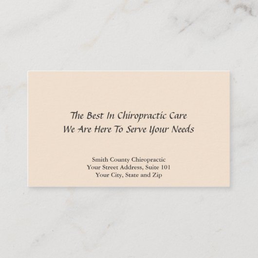 カイロプラクティックのカイロプラクターの名刺 名刺 (裏面)