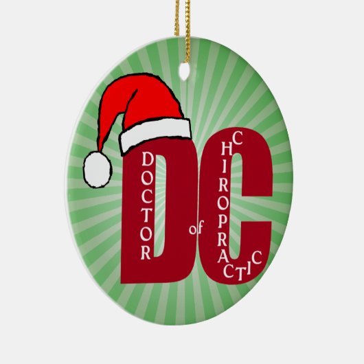 カイロプラクティックのクリスマスのロゴのサンタDCの医者 セラミックオーナメント (右)