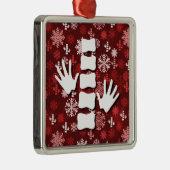 カイロプラクティックのクリスマスの正方形のオーナメント メタルオーナメント (右)