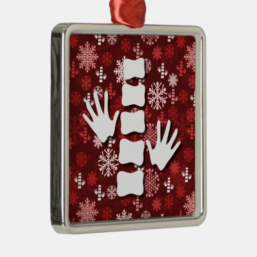カイロプラクティックのクリスマスの正方形のオーナメント メタルオーナメント (右)