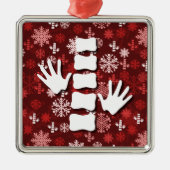 カイロプラクティックのクリスマスの正方形のオーナメント メタルオーナメント (正面)