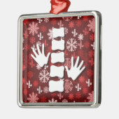 カイロプラクティックのクリスマスの正方形のオーナメント メタルオーナメント (左)