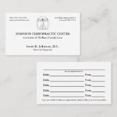 カイロプラクティックのロゴのアポイントメントカード 予約カード (正面/裏面)