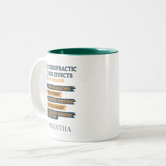 カイロプラクティックの副作用パーソナライズされた名 ツートーンマグカップ (正面左)