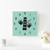 カイロプラクティックの手と背骨のロゴの壁時計 スクエア壁時計 (ホーム)