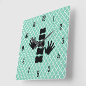 カイロプラクティックの手と背骨のロゴの壁時計 スクエア壁時計 (傾斜)