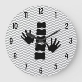 カイロプラクティックの手と背骨のロゴの壁時計 ラージ壁時計