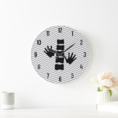 カイロプラクティックの手と背骨のロゴの壁時計 ラージ壁時計 (ホーム)