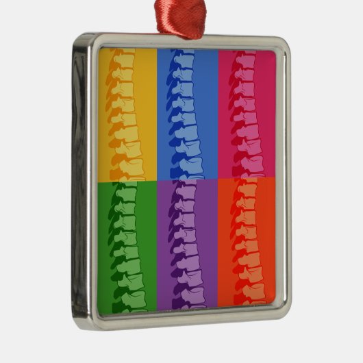 カイロプラクティックの脊柱のポップアートのオーナメント メタルオーナメント (右)