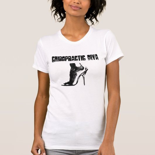 カイロプラクティックの花型女性歌手の黒のワイシャツ Tシャツ (正面)