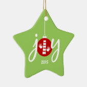 カイロプラクティックの赤い喜びのクリスマスのオーナメント セラミックオーナメント (右)