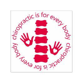 カイロプラクティックはすべての体の手と背骨のロゴ セルフインキングスタンプ