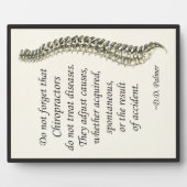 カイロプラクティックアジャストメントパーマー引用文イーゼル フォトプラーク (正面)