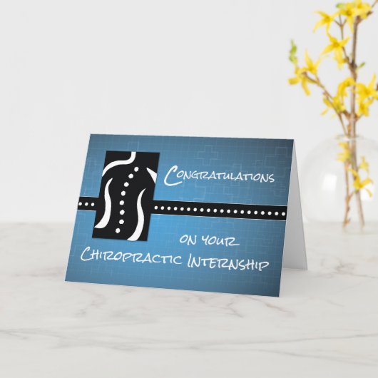 カイロプラクティックインターンシップおめでとうございます、ブラックと カード (黄色い花)