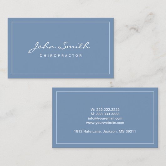 カイロプラクティックエレガントダスティブルーカイロプラクター 名刺 (正面/裏面)