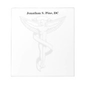 カイロプラクティックエンブレムパーソナライズされたメモ帳 ノートパッド (正面)