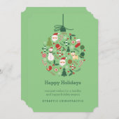 カイロプラクティックオーナメントフラットチロクリスマスカード シーズンカード (正面/裏面)