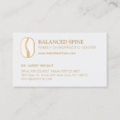 カイロプラクティックカイロプラクターアポイントメントアラーム 名刺 (正面)