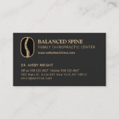 カイロプラクティックカイロプラクターアポイントメントブラック 名刺 (正面)