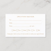 カイロプラクティックカイロプラクターアポイントメントリマインダーバス 名刺 (裏面)