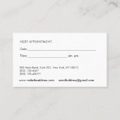 カイロプラクティックカイロプラクターアポイントメントリマインダーバス 名刺 (裏面)