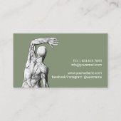 カイロプラクティックカイロプラクタースパインアジャストセージ緑 名刺 (裏面)