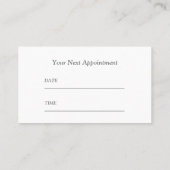 カイロプラクティックカイロプラクターセラピストアポイントメント 予約カード (裏面)